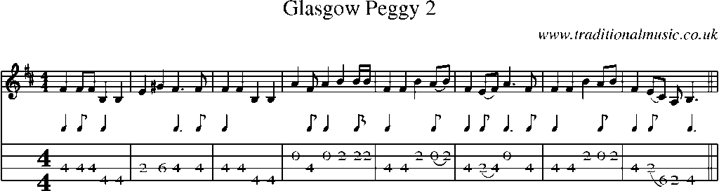 Mandolin Tab and Sheet Music for Glasgow Peggy 2
