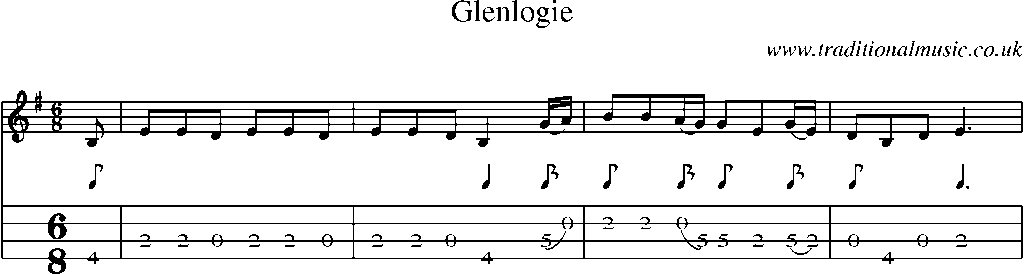 Mandolin Tab and Sheet Music for Glenlogie(1)