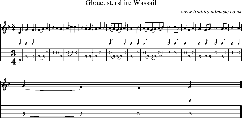 Mandolin Tab and Sheet Music for Gloucestershire Wassail