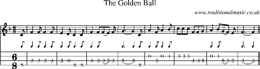 Mandolin Tab and Sheet Music for The Golden Ball