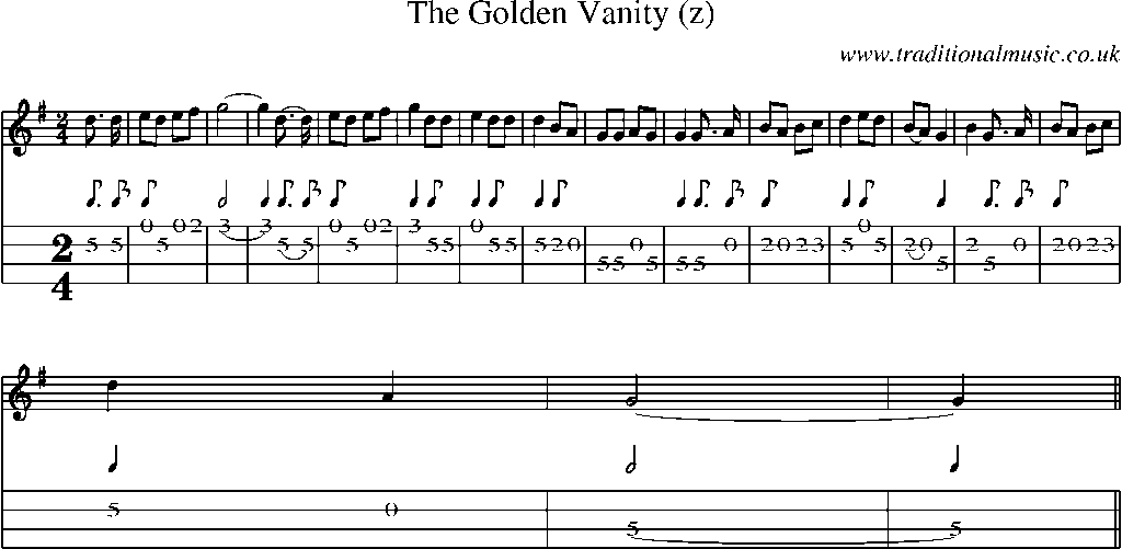 Mandolin Tab and Sheet Music for The Golden Vanity(1)