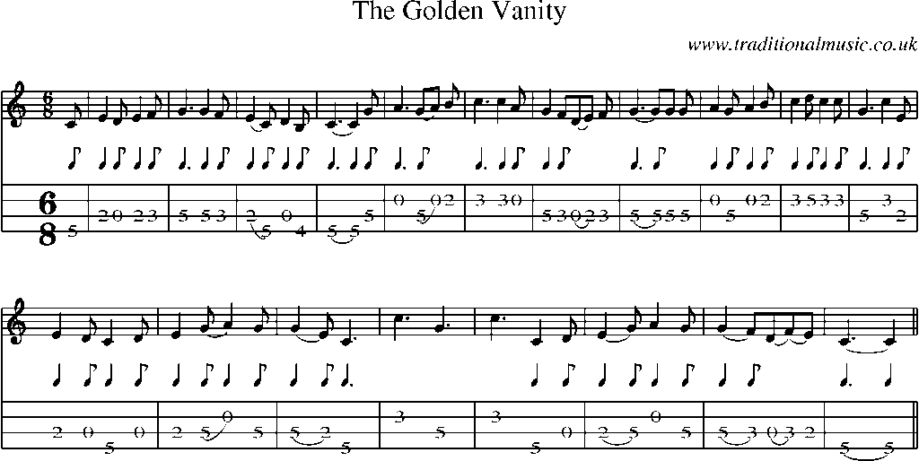 Mandolin Tab and Sheet Music for The Golden Vanity(2)