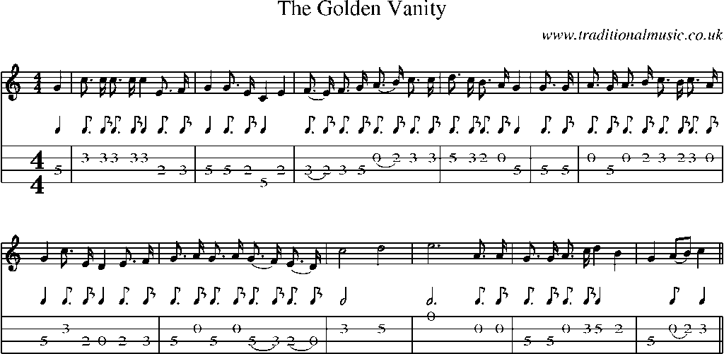 Mandolin Tab and Sheet Music for The Golden Vanity