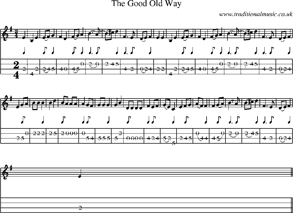 Mandolin Tab and Sheet Music for The Good Old Way