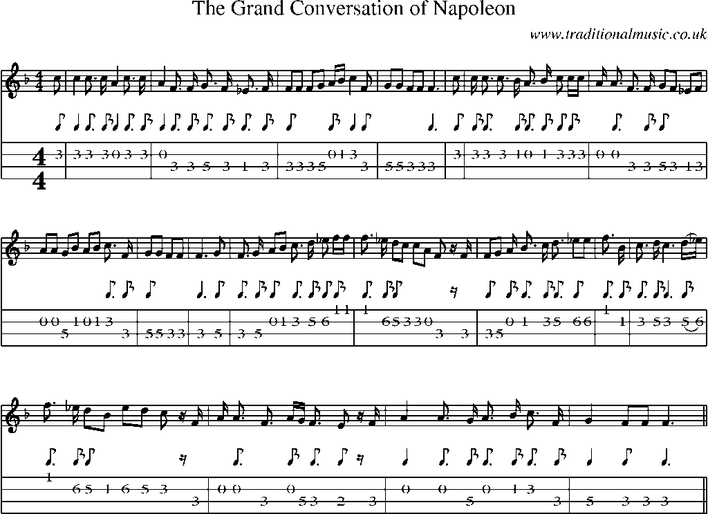 Mandolin Tab and Sheet Music for The Grand Conversation Of Napoleon