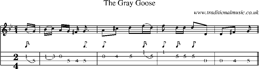 Mandolin Tab and Sheet Music for The Gray Goose