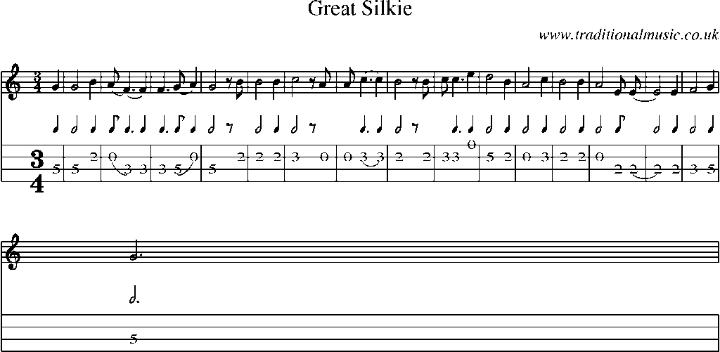 Mandolin Tab and Sheet Music for Great Silkie