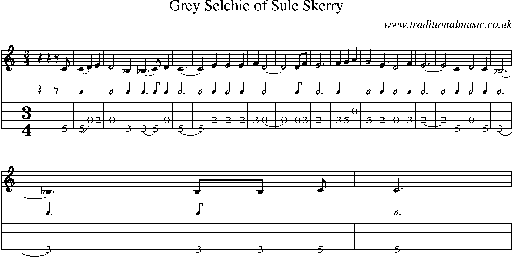 Mandolin Tab and Sheet Music for Grey Selchie Of Sule Skerry