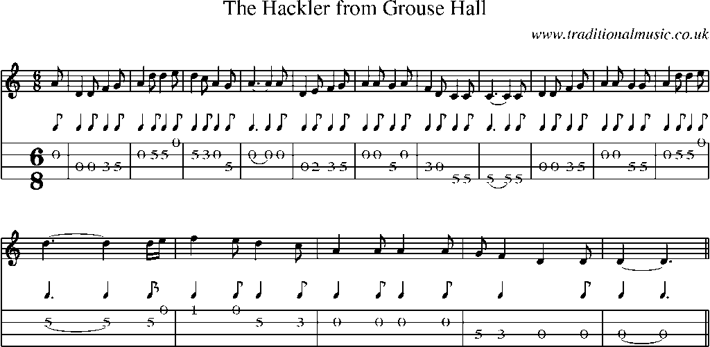 Mandolin Tab and Sheet Music for The Hackler From Grouse Hall