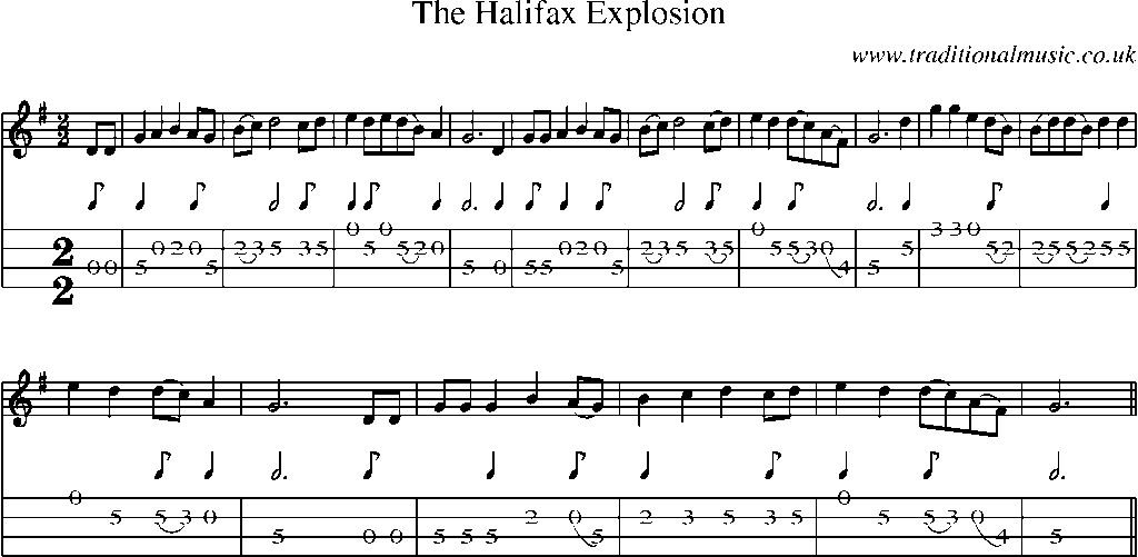 Mandolin Tab and Sheet Music for The Halifax Explosion