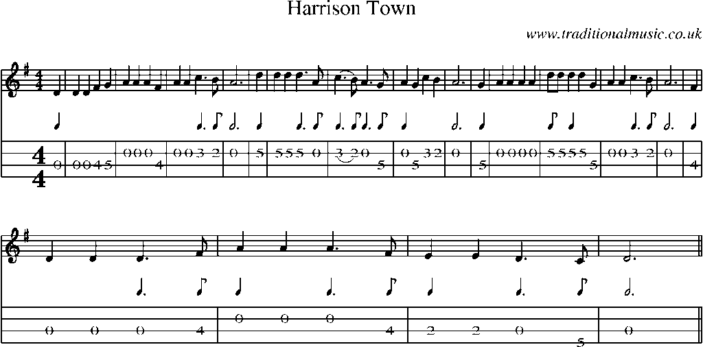 Mandolin Tab and Sheet Music for Harrison Town