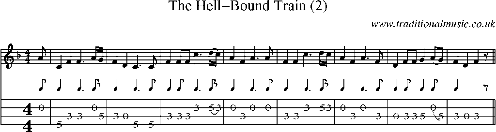 Mandolin Tab and Sheet Music for The Hell-bound Train (2)