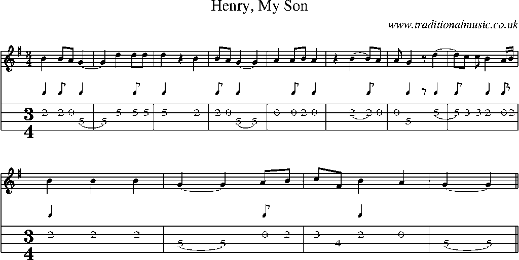 Mandolin Tab and Sheet Music for Henry, My Son(1)