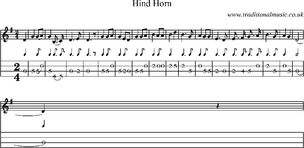 Mandolin Tab and Sheet Music for Hind Horn(1)