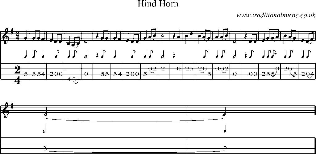 Mandolin Tab and Sheet Music for Hind Horn