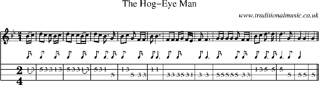 Mandolin Tab and Sheet Music for The Hog-eye Man