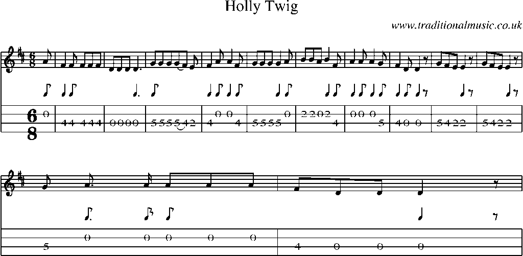 Mandolin Tab and Sheet Music for Holly Twig