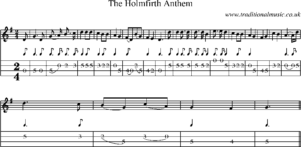 Mandolin Tab and Sheet Music for The Holmfirth Anthem(1)