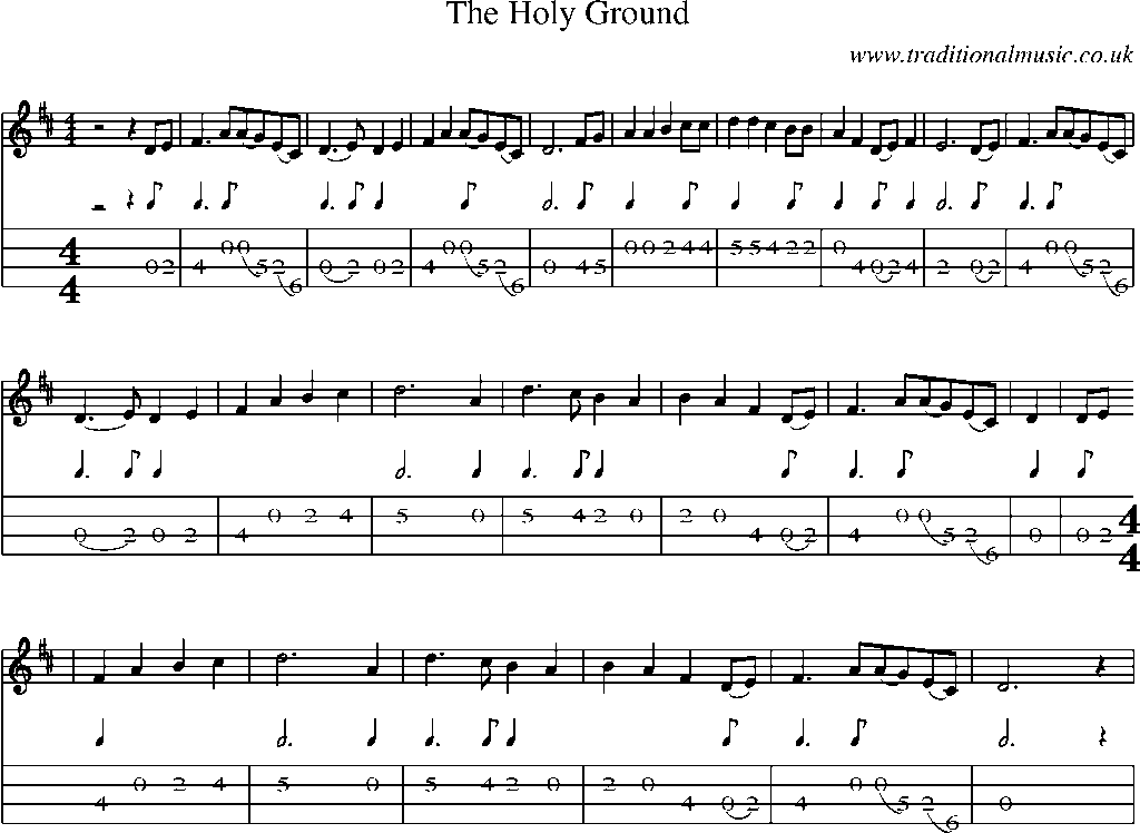 Mandolin Tab and Sheet Music for The Holy Ground