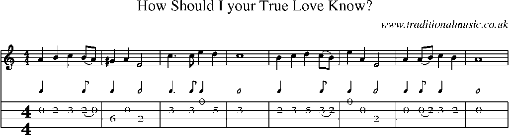 Mandolin Tab and Sheet Music for How Should I Your True Love Know?