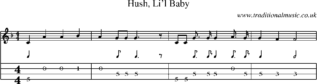 Mandolin Tab and Sheet Music for Hush, Li'l Baby