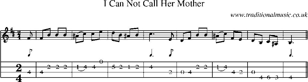 Mandolin Tab and Sheet Music for I Can Not Call Her Mother
