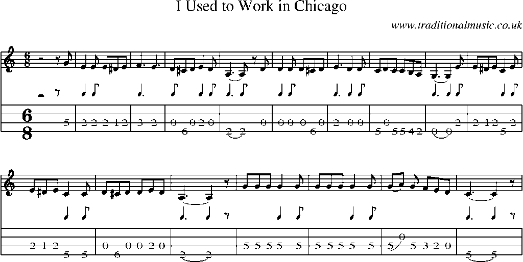 Mandolin Tab and Sheet Music for I Used To Work In Chicago