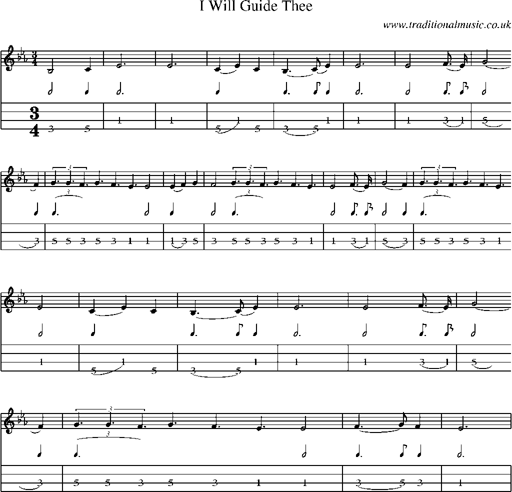 Mandolin Tab and Sheet Music for I Will Guide Thee