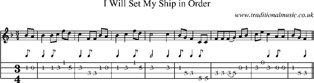 Mandolin Tab and Sheet Music for I Will Set My Ship In Order3