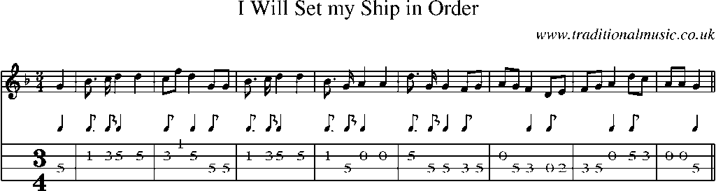 Mandolin Tab and Sheet Music for I Will Set My Ship In Order5