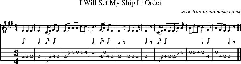 Mandolin Tab and Sheet Music for I Will Set My Ship In Order6