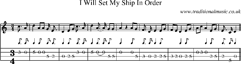 Mandolin Tab and Sheet Music for I Will Set My Ship In Order8