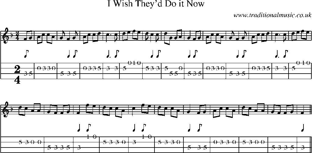 Mandolin Tab and Sheet Music for I Wish They'd Do It Now