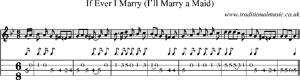 Mandolin Tab and Sheet Music for If Ever I Marry (i'll Marry A Maid)