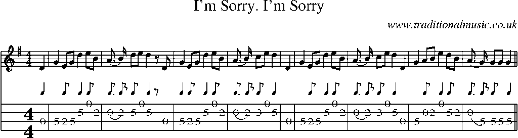 Mandolin Tab and Sheet Music for I'm Sorry. I'm Sorry