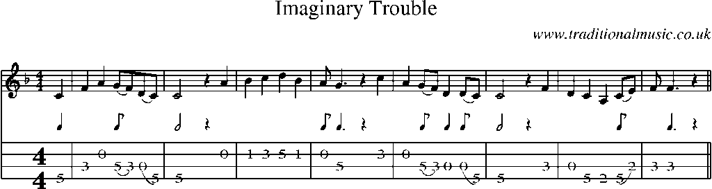 Mandolin Tab and Sheet Music for Imaginary Trouble