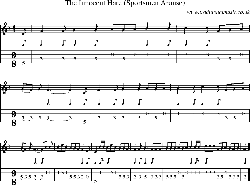 Mandolin Tab and Sheet Music for The Innocent Hare (sportsmen Arouse)