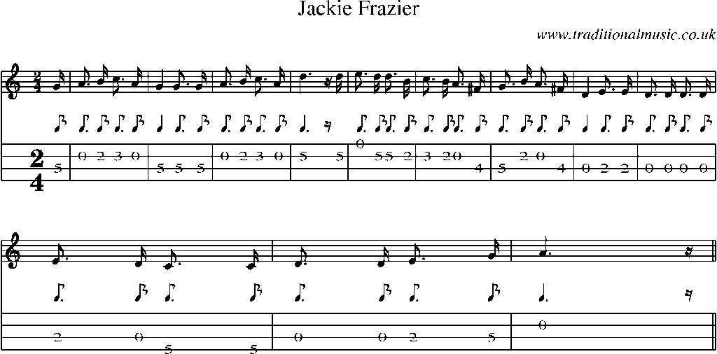 Mandolin Tab and Sheet Music for Jackie Frazier