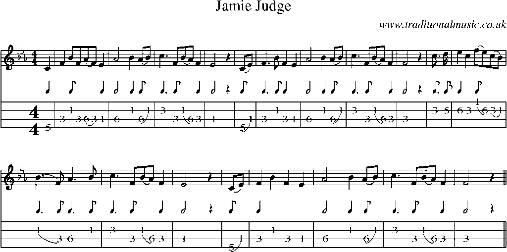 Mandolin Tab and Sheet Music for Jamie Judge
