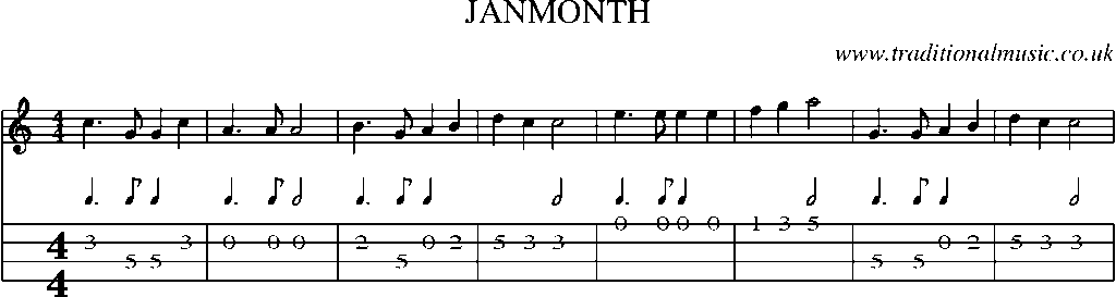Mandolin Tab and Sheet Music for Janmonth
