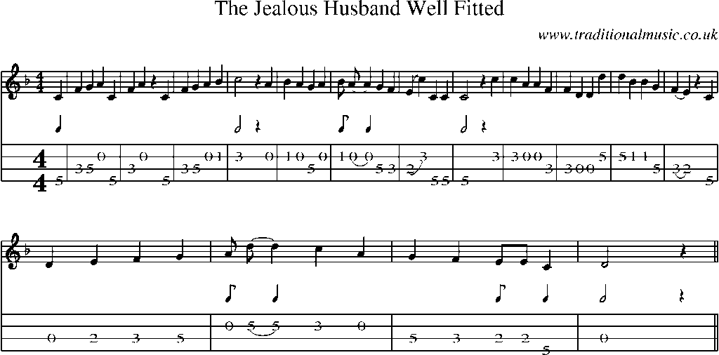 Mandolin Tab and Sheet Music for The Jealous Husband Well Fitted