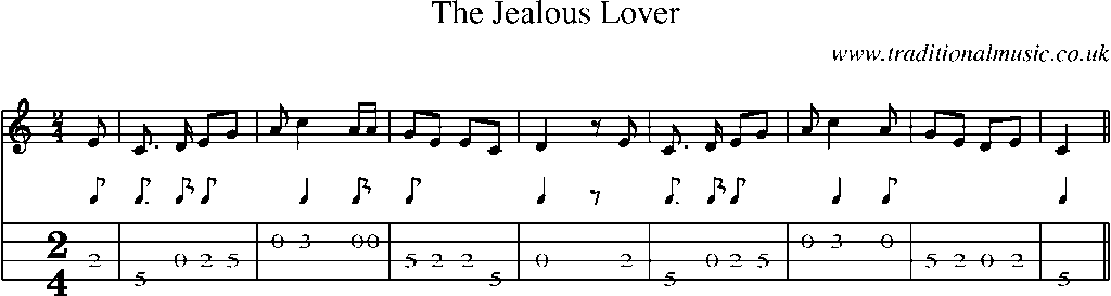 Mandolin Tab and Sheet Music for The Jealous Lover(3)