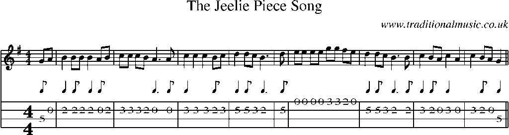 Mandolin Tab and Sheet Music for The Jeelie Piece Song