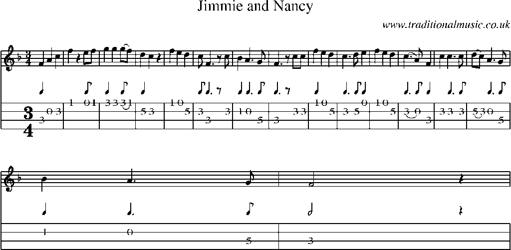 Mandolin Tab and Sheet Music for Jimmie And Nancy