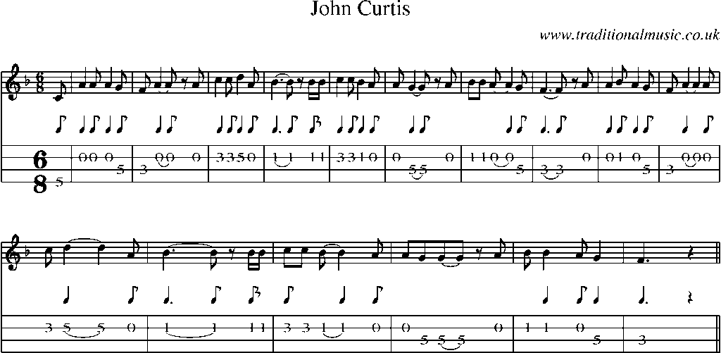Mandolin Tab and Sheet Music for John Curtis
