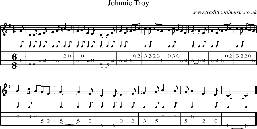 Mandolin Tab and Sheet Music for Johnnie Troy