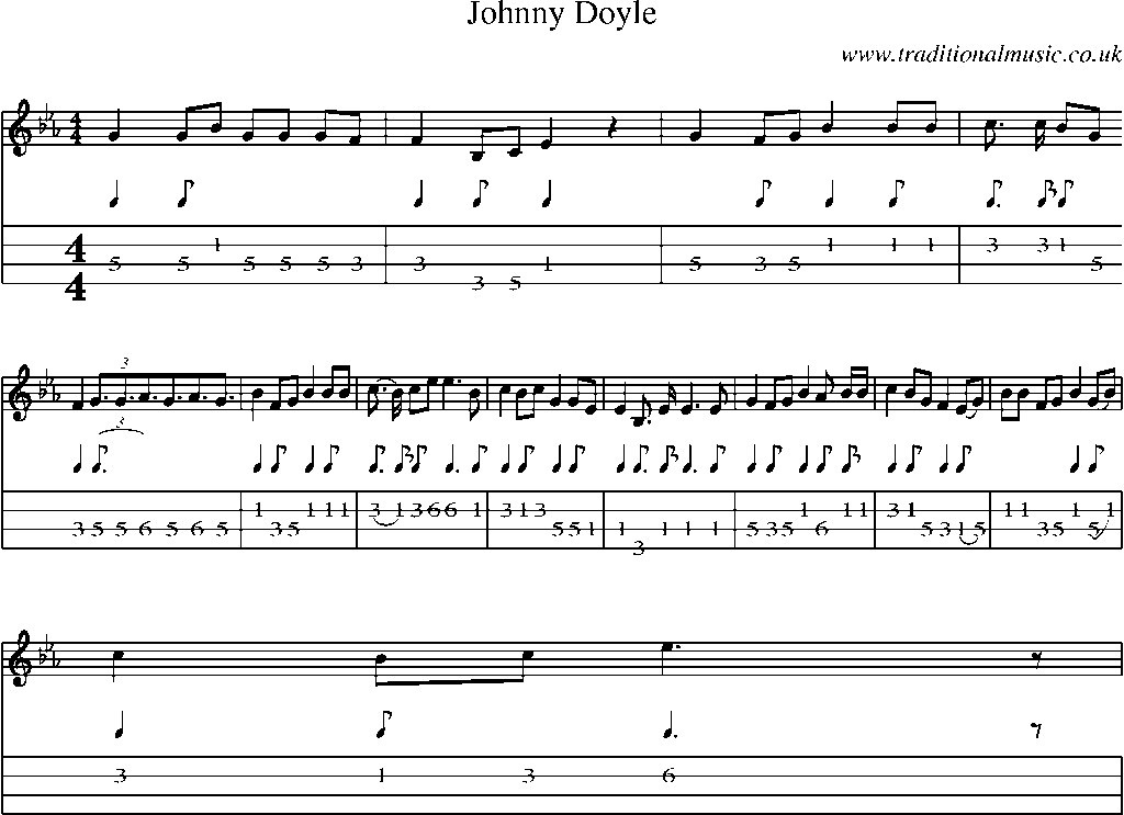 Mandolin Tab and Sheet Music for Johnny Doyle(1)