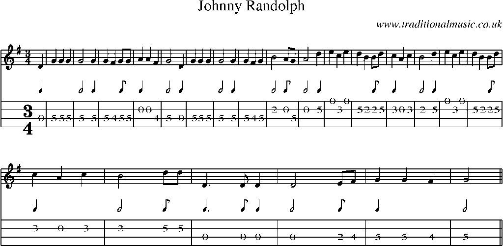 Mandolin Tab and Sheet Music for Johnny Randolph(1)