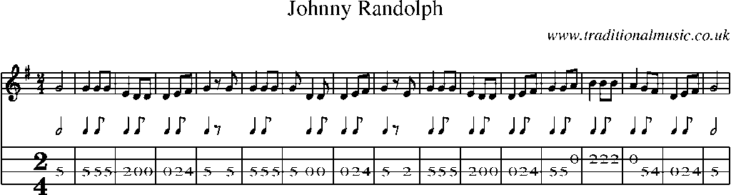Mandolin Tab and Sheet Music for Johnny Randolph