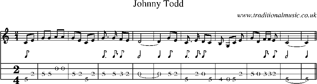 Mandolin Tab and Sheet Music for Johnny Todd